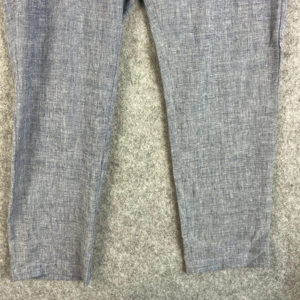 Jos A Bank Reserve Linen Blend Pants Mens 34x30 Blue Tailored Fit Drawstring